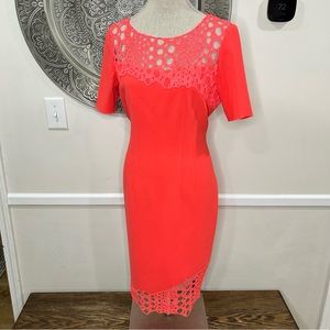 NWT $398 Ellie Tahari Tabitha dress in Hot lava - Size 10
